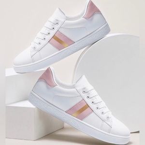Lace-Up Front Striped Skate Sneakers
